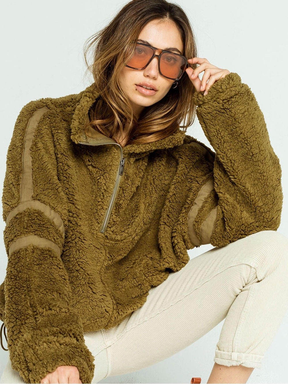 Free people - Nantucket fleece in olive green